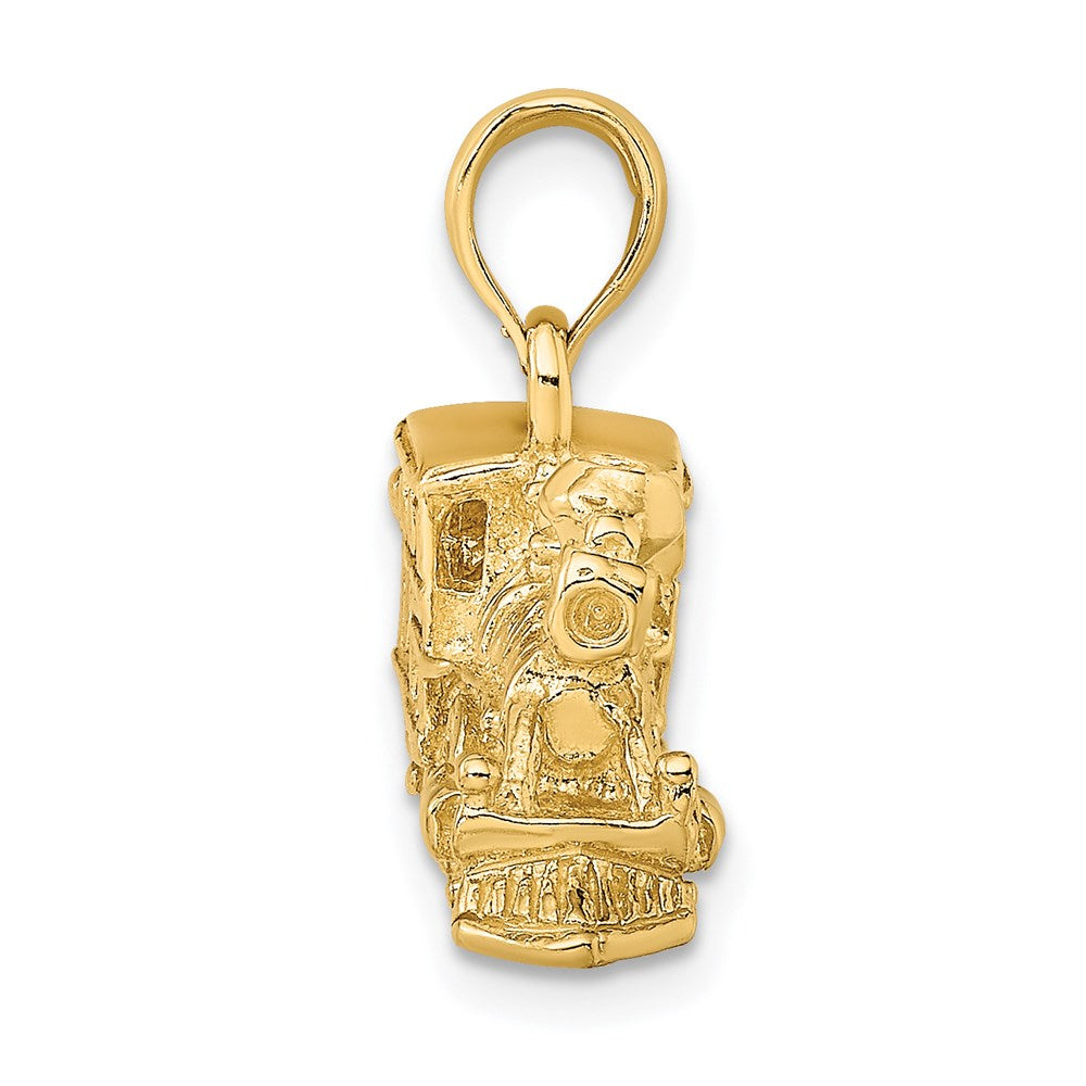 14k Yellow Gold 3-D Train Engine Charm