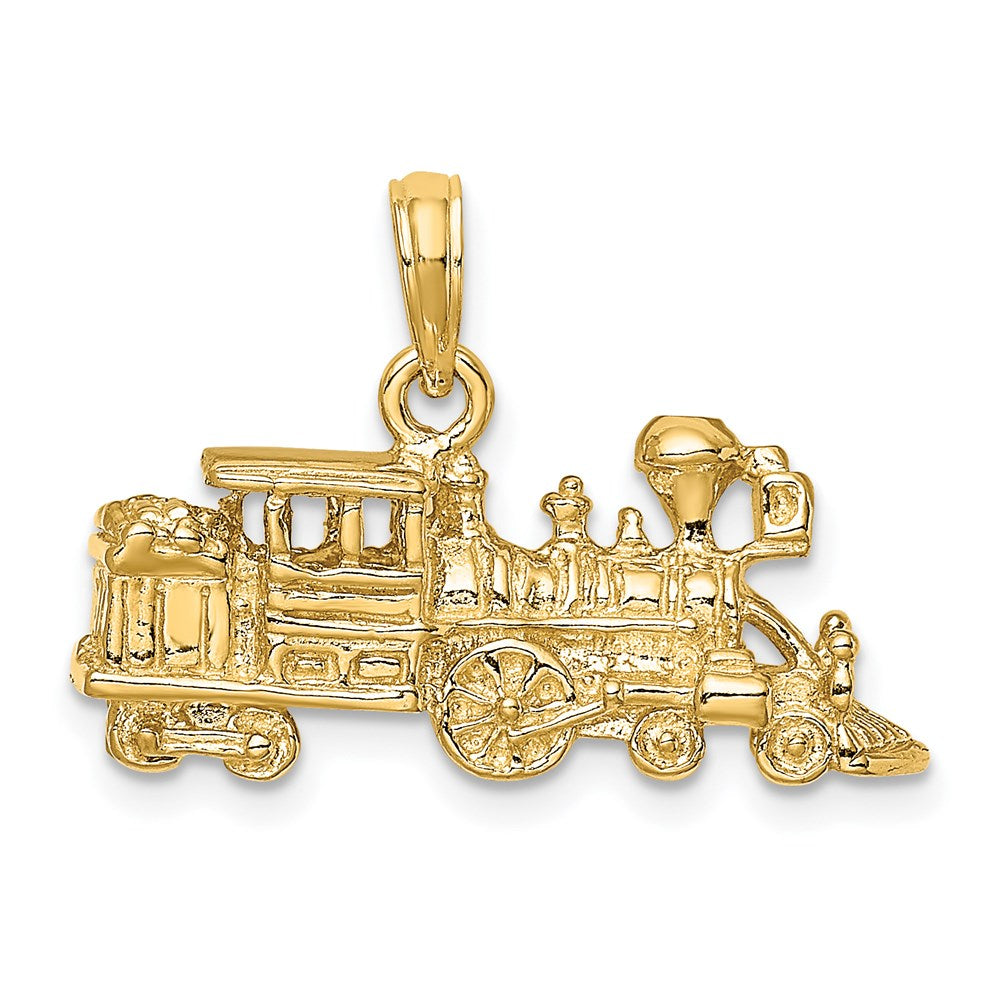 14k Yellow Gold 3-D Train Engine Charm