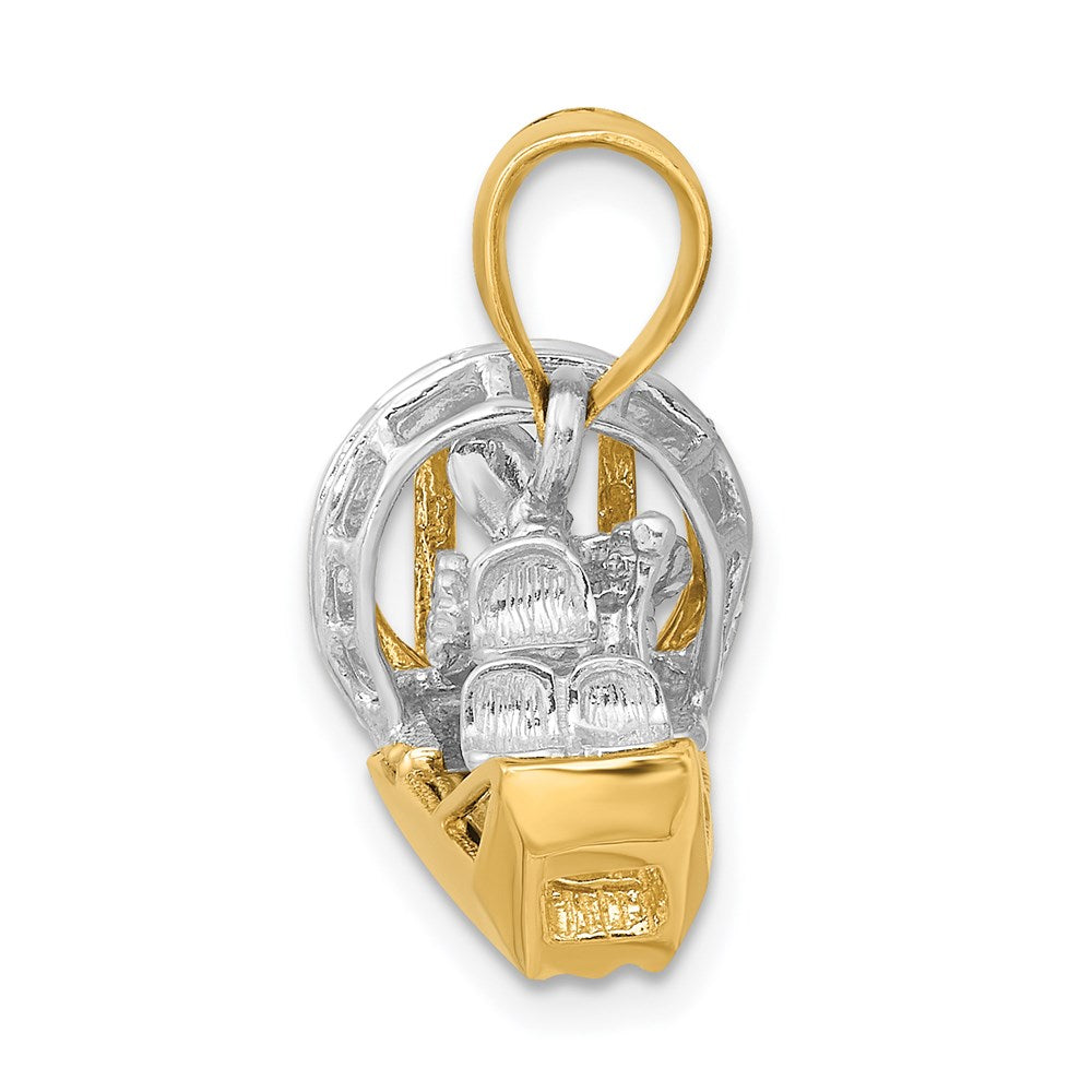 14k Two-tone Gold Two-tone Gold 3-D Airboat Charm