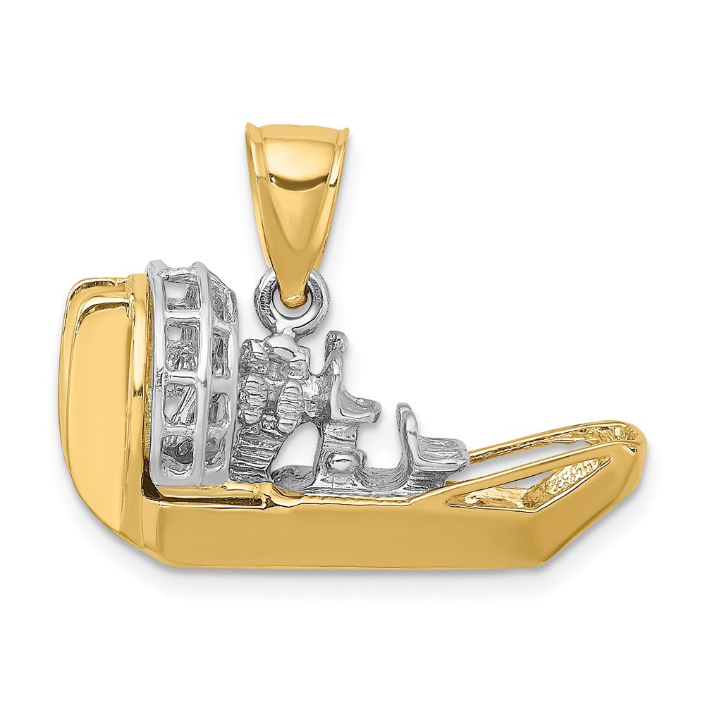 14k Two-tone Gold Two-tone Gold 3-D Airboat Charm