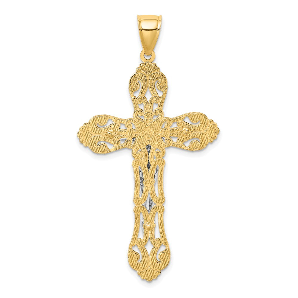 14k Two-tone Gold Crucifix Charm