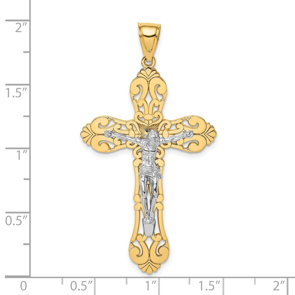 14k Two-tone Gold Crucifix Charm