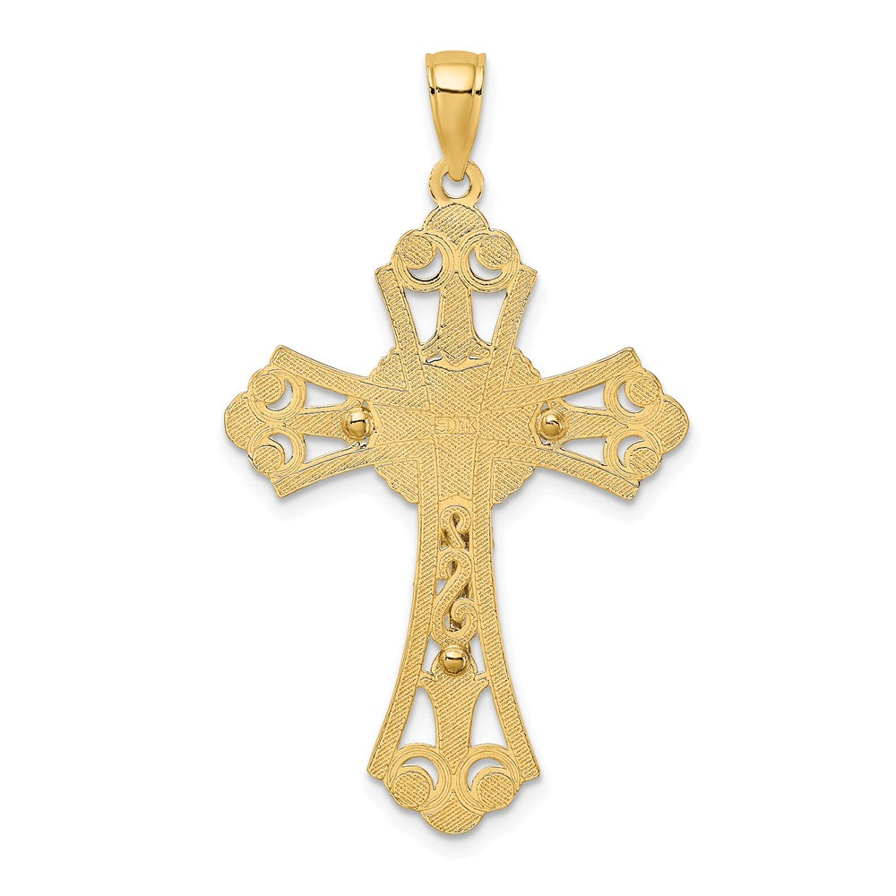 14k Two-tone Gold Two-tone Gold Cut-Out Crucifix Charm