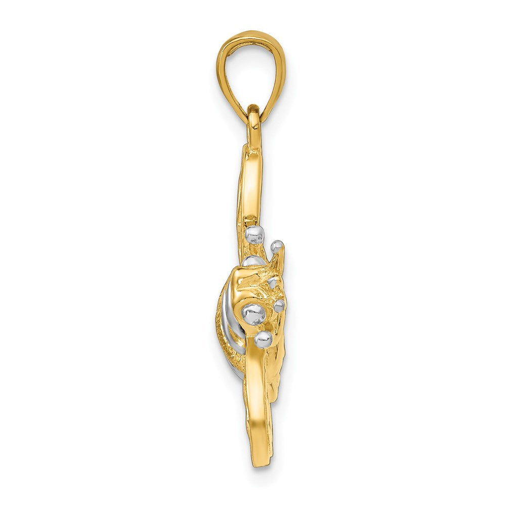 14k Yellow & Rhodium Gold White Rhodium 3-D Bumblebee Charm