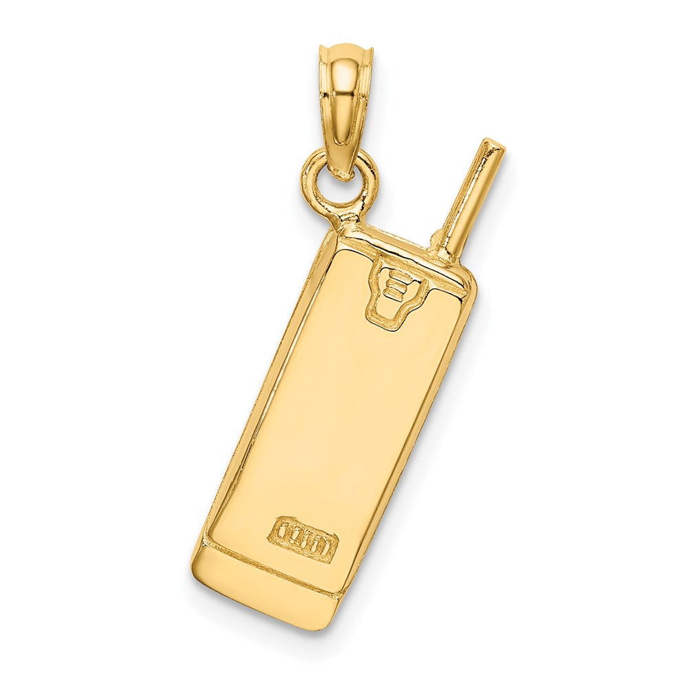 14k Yellow & Rhodium Gold w/ Rhodium 3-D Cell Phone Charm