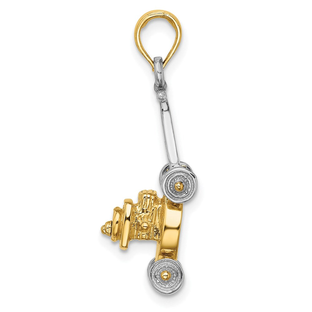 14k Two-tone Gold 3-D Lawn Mower Charm