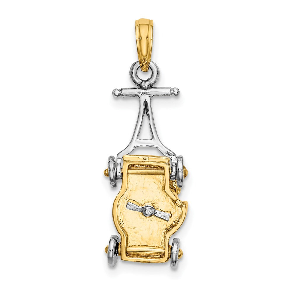 14k Two-tone Gold 3-D Lawn Mower Charm