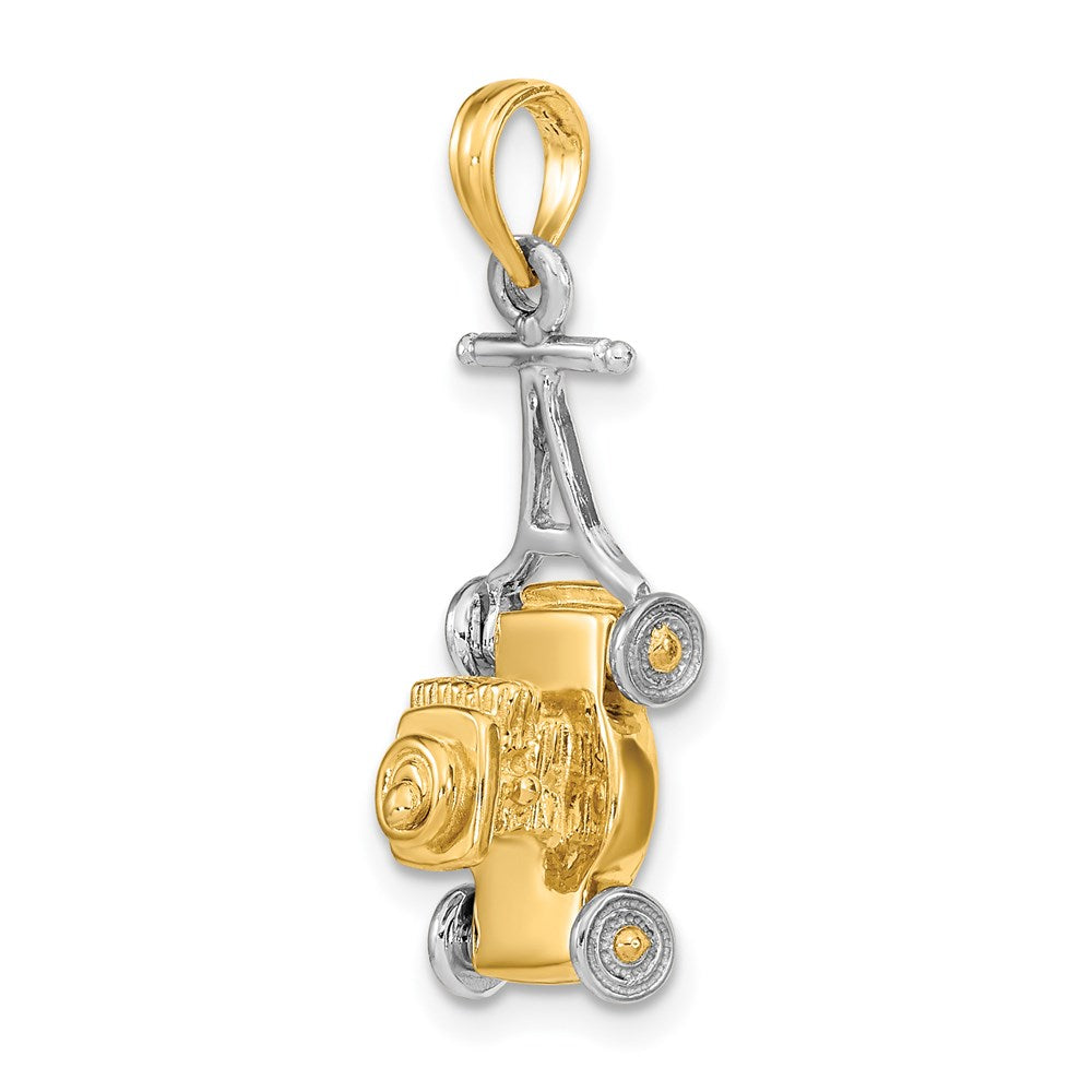 14k Two-tone Gold 3-D Lawn Mower Charm