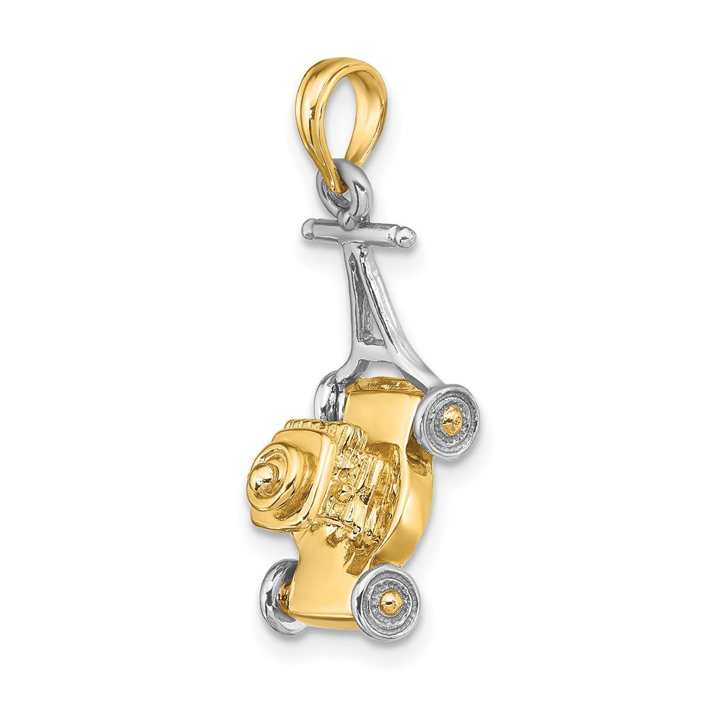 14k Two-tone Gold 3-D Lawn Mower Charm