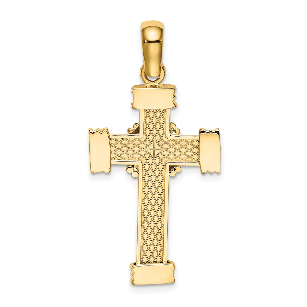 14k Yellow Gold Polished Cross Charm