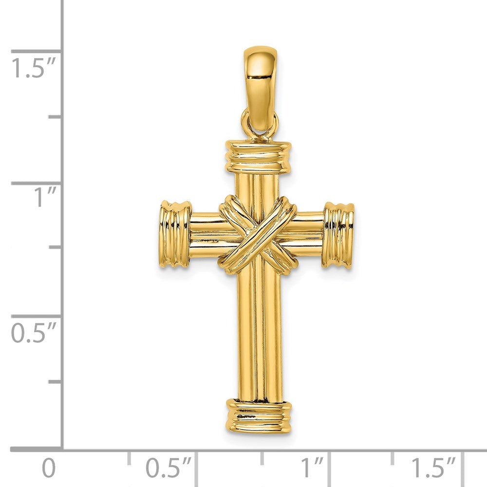 14k Yellow Gold Polished Cross Charm