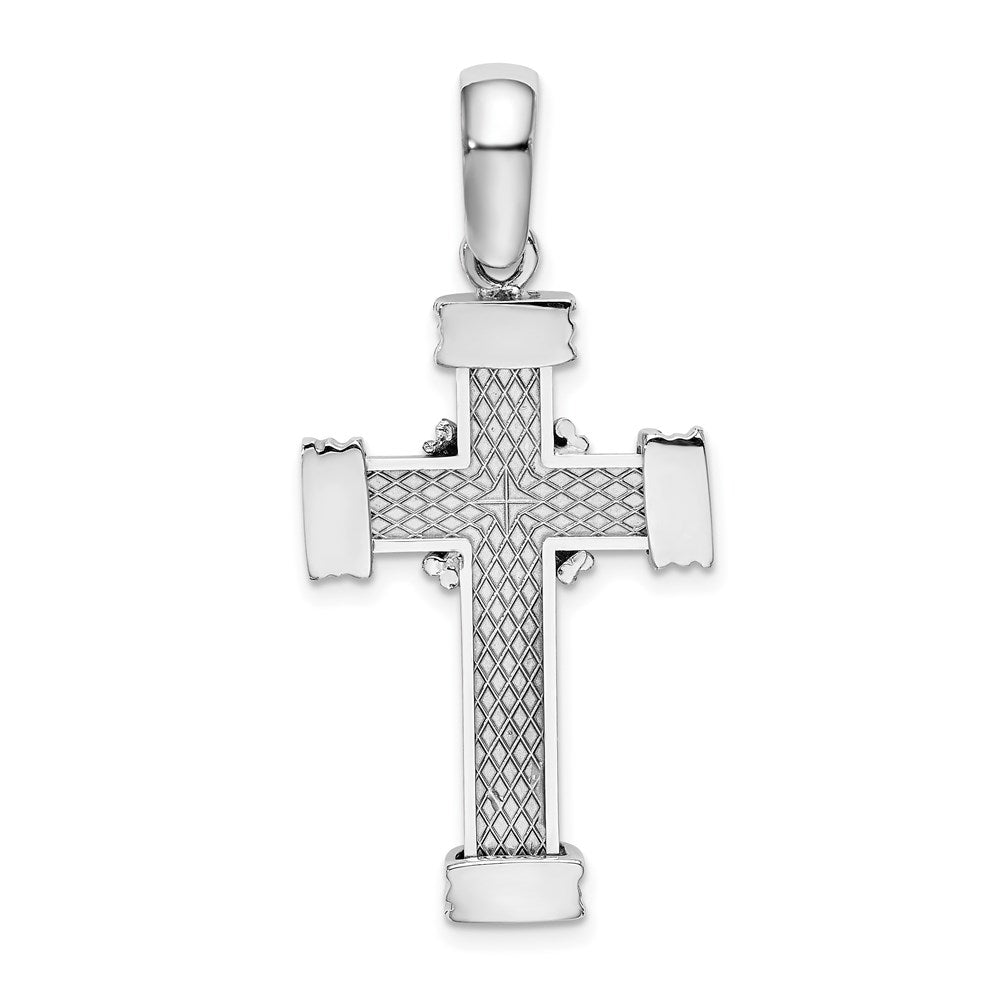 14k White Gold Polished Cross Charm