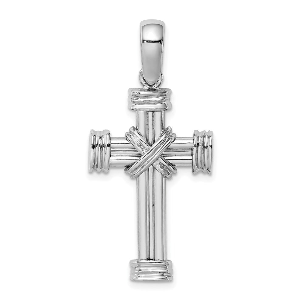 14k White Gold Polished Cross Charm