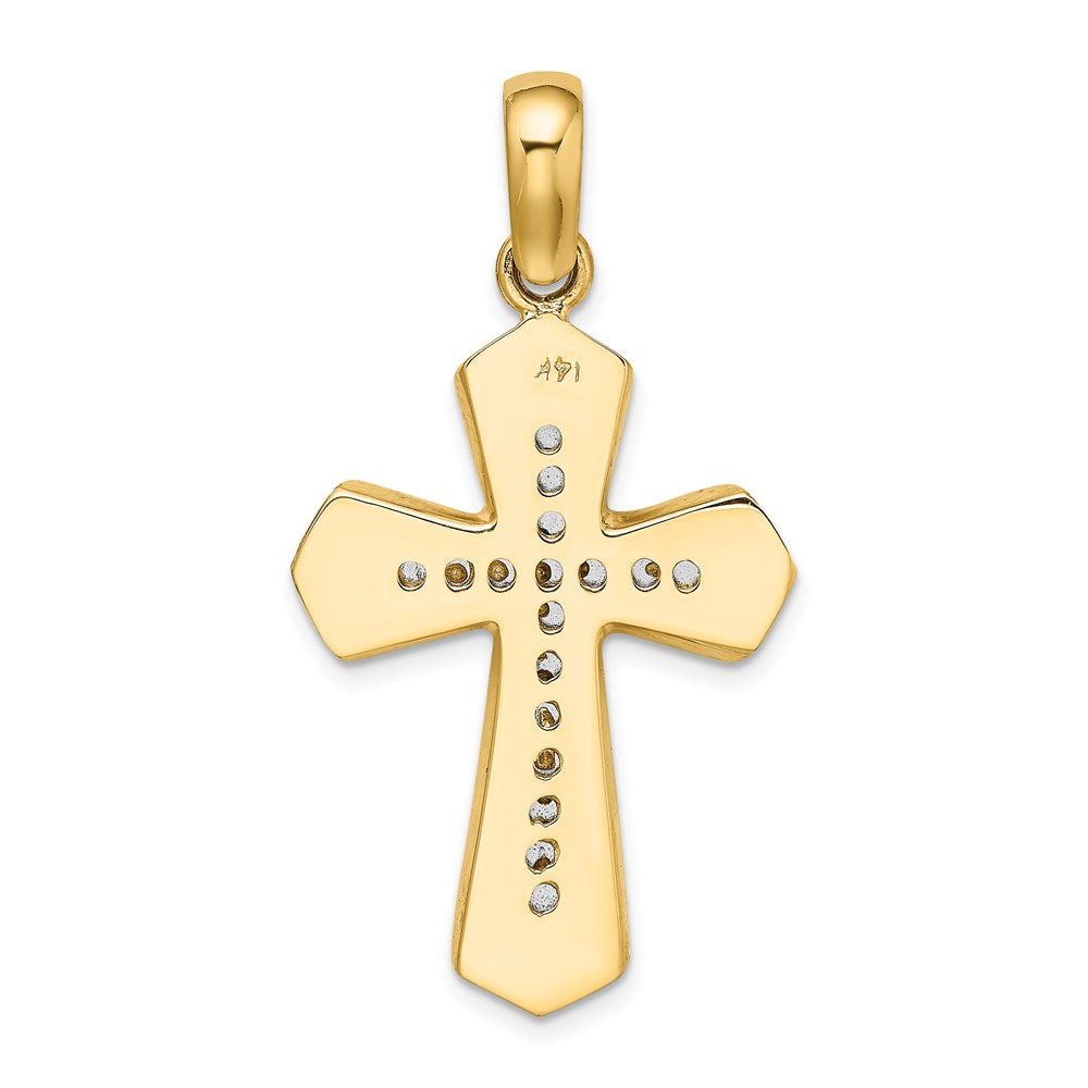 14k Two-tone Gold Polished Cross Charm