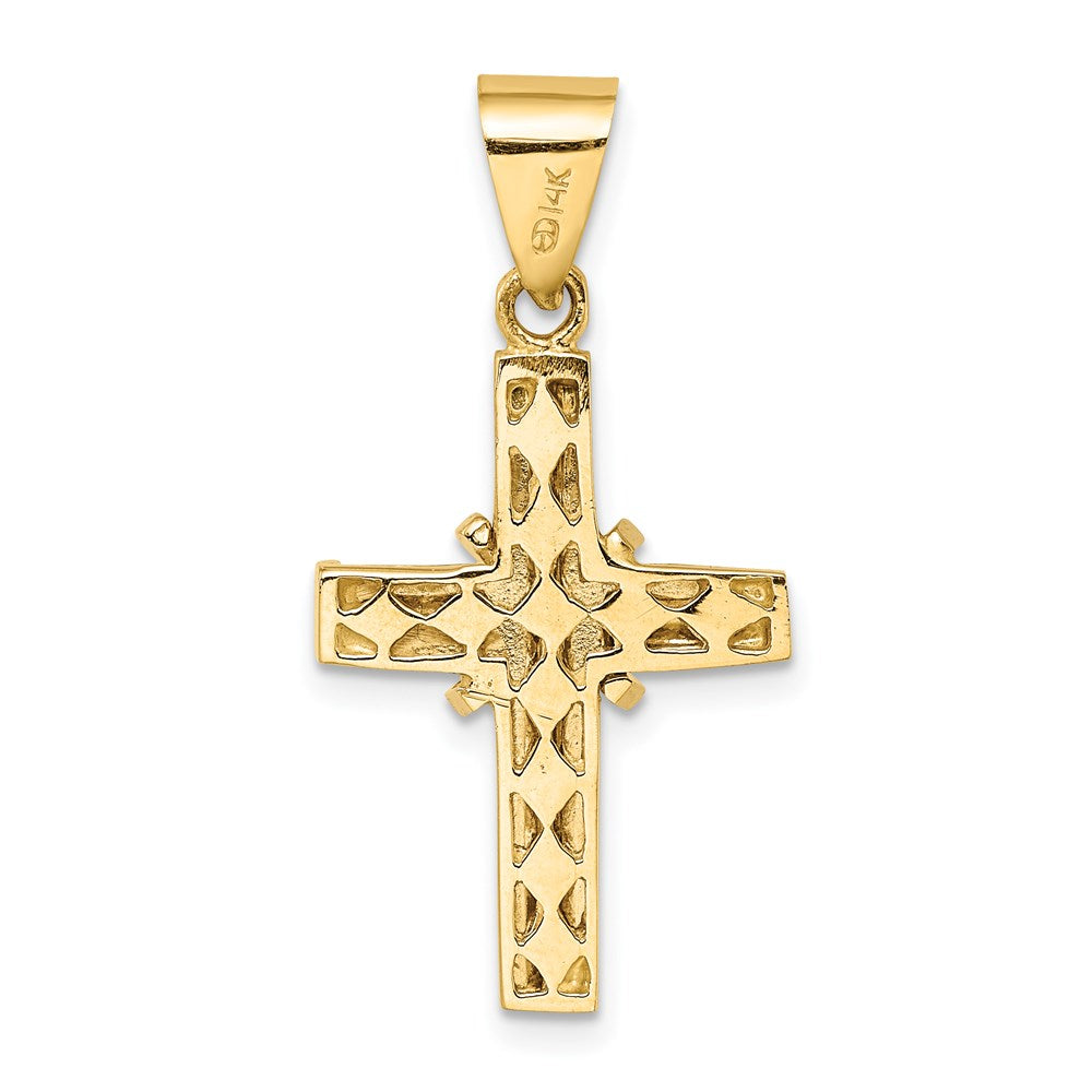 14k Two-tone Gold w/Rhodium Polished Cross Charm