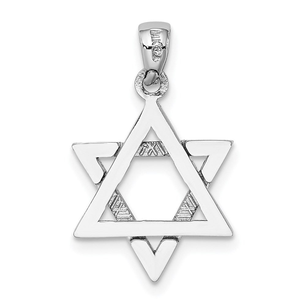 14k White Gold Star Of David Charm