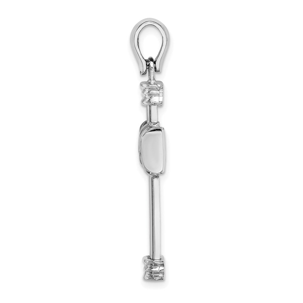 14k White Gold Polished w/ X In Center of Cross Charm