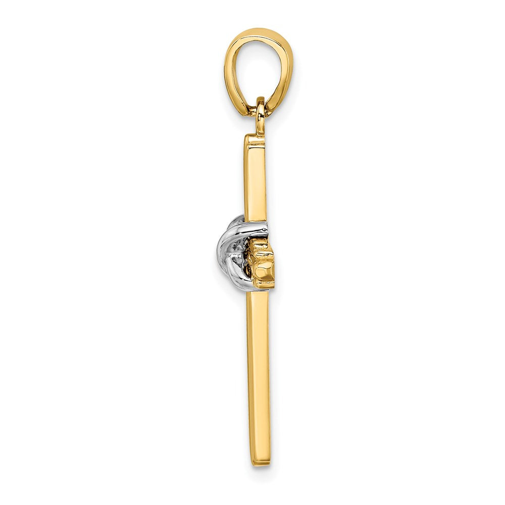 14k Two-tone Gold X Center Charm