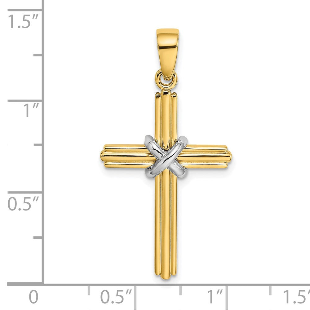 14k Two-tone Gold X Center Charm