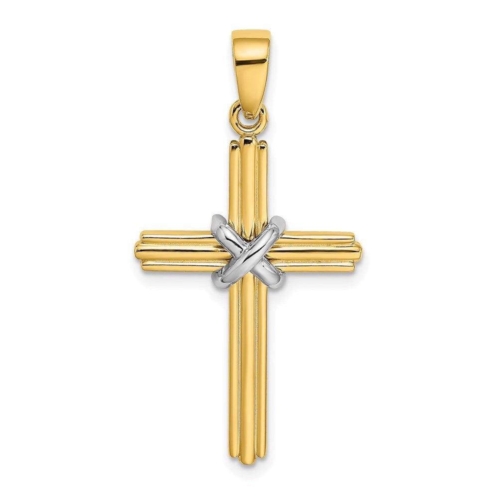 14k Two-tone Gold X Center Charm