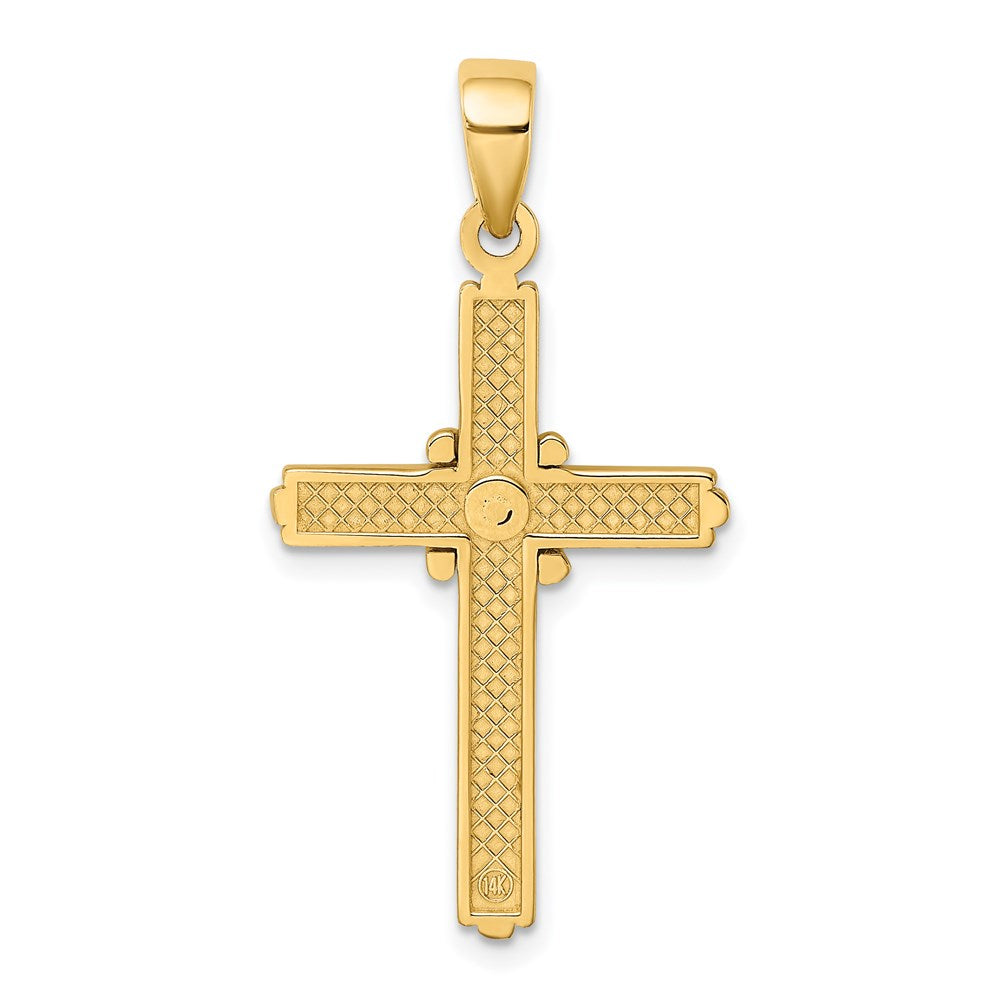 14k Yellow Gold Polished  X  Center Cross Charm