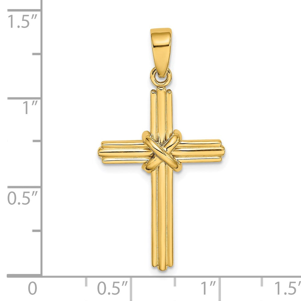 14k Yellow Gold Polished  X  Center Cross Charm