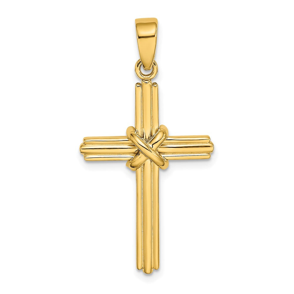 14k Yellow Gold Polished  X  Center Cross Charm