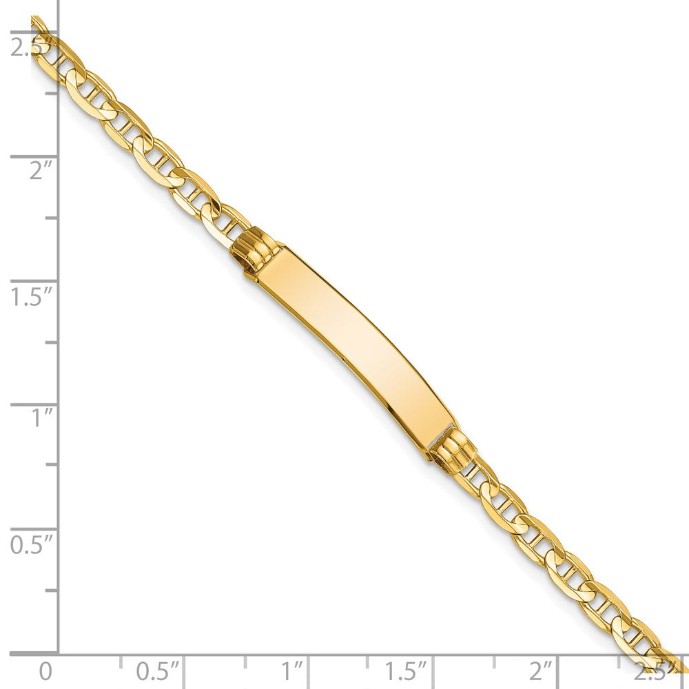 Solid 14K Yellow Gold Anchor Link ID Bracelet