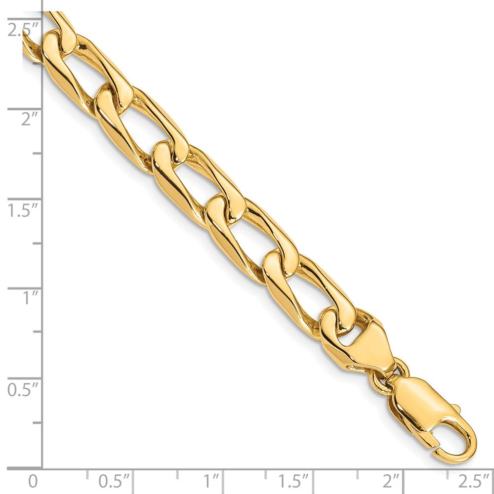 Solid 14K Yellow Gold 22 inch 8.5mm Hand Polished Fancy Open Link with Lobster Clasp Chain Necklace