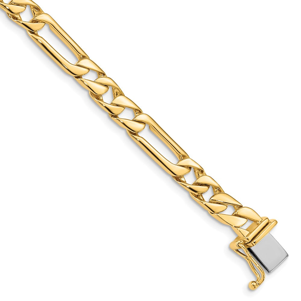 Solid 14K Yellow Gold 22 inch 6mm Hand Polished Figaro Link with Box Catch Clasp Chain Necklace