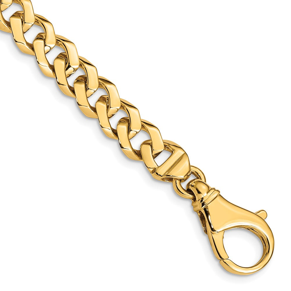 Solid 14K Yellow Gold 24 inch 8mm Hand Polished Fancy Link with Fancy Lobster Clasp Chain Necklace