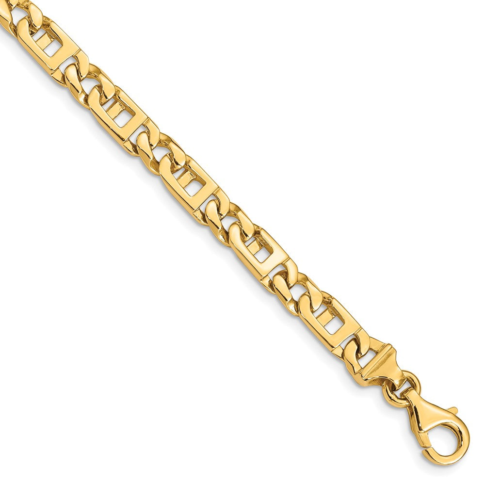 Solid 14K Yellow Gold 22 inch 5.9mm Hand Polished Fancy Link with Fancy Lobster Clasp Chain Necklace