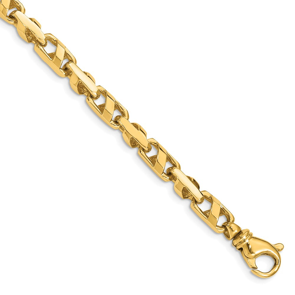 Solid 14K Yellow Gold 20 inch 5.5mm Fancy Link with Fancy Lobster Clasp Chain Necklace