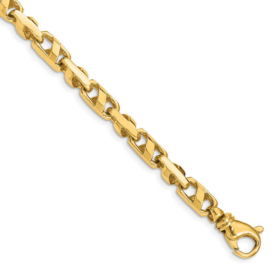 Solid 14K Yellow Gold 20 inch 5.5mm Fancy Link with Fancy Lobster Clasp Chain Necklace