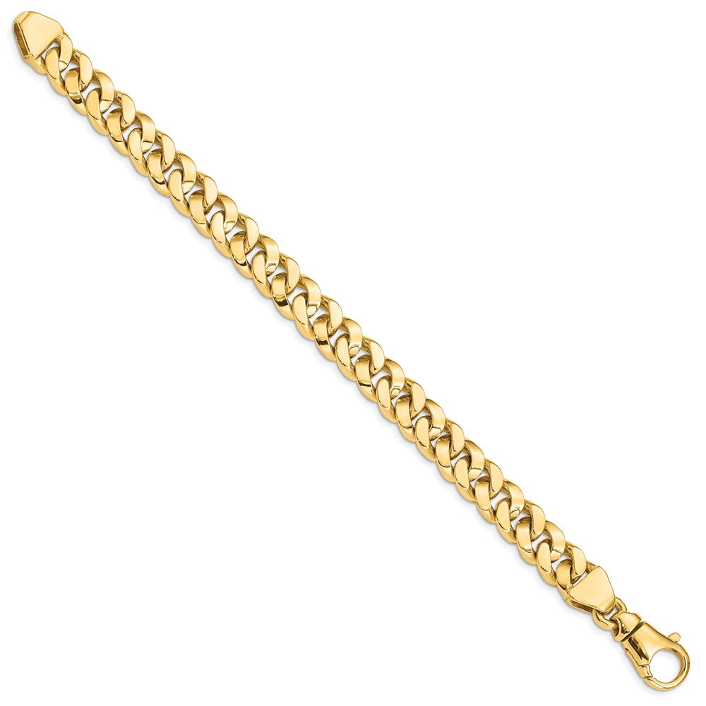 Solid 14K Yellow Gold 8.5 inch 10mm Hand Polished Fancy Link with Fancy Lobster Clasp Bracelet