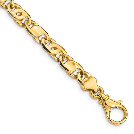 Solid 14K Yellow Gold 5.80mm Polished Fancy Link Chain Necklace