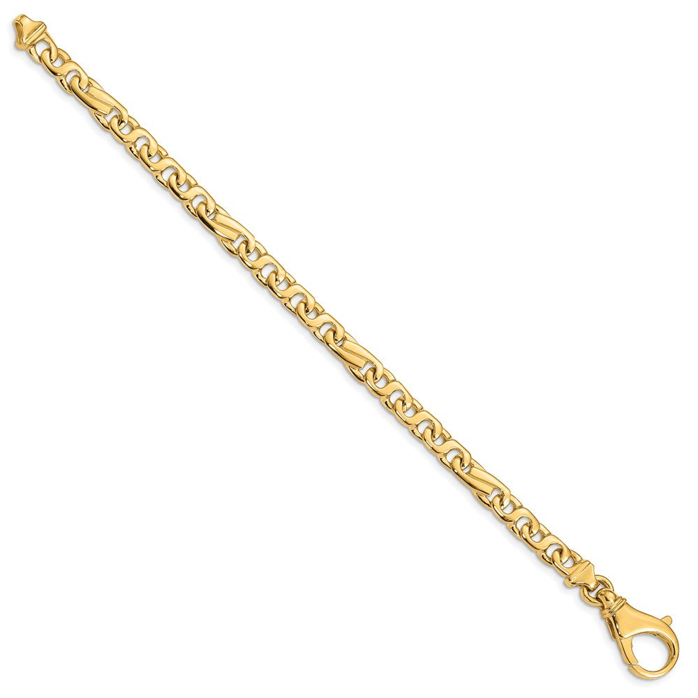 Solid 14K Yellow Gold 7 inch 5.8mm Hand Polished Fancy Link with Fancy Lobster Clasp Bracelet