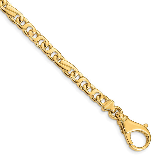 Solid 14K Yellow Gold 22 inch 5.8mm Hand Polished Fancy Link with Fancy Lobster Clasp Chain Necklace