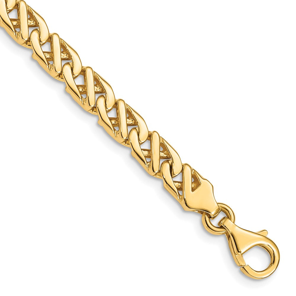 Solid 14K Yellow Gold 22 inch 6.1mm Hand Polished Fancy Link with Fancy Lobster Clasp Chain Necklace