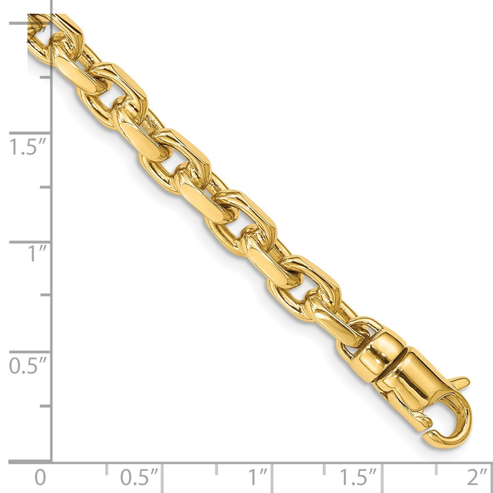 Solid 14K Yellow Gold 8.5 inch 5.9mm Hand Polished Fancy Link with Lobster Clasp Bracelet