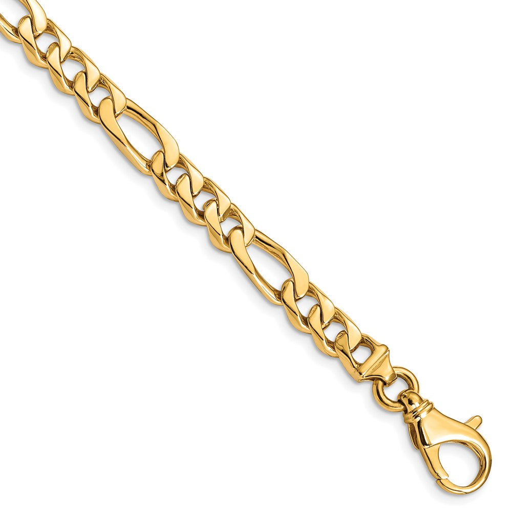 Solid 14K Yellow Gold 22 inch 6.5mm Hand Polished Fancy Link with Fancy Lobster Clasp Chain Necklace