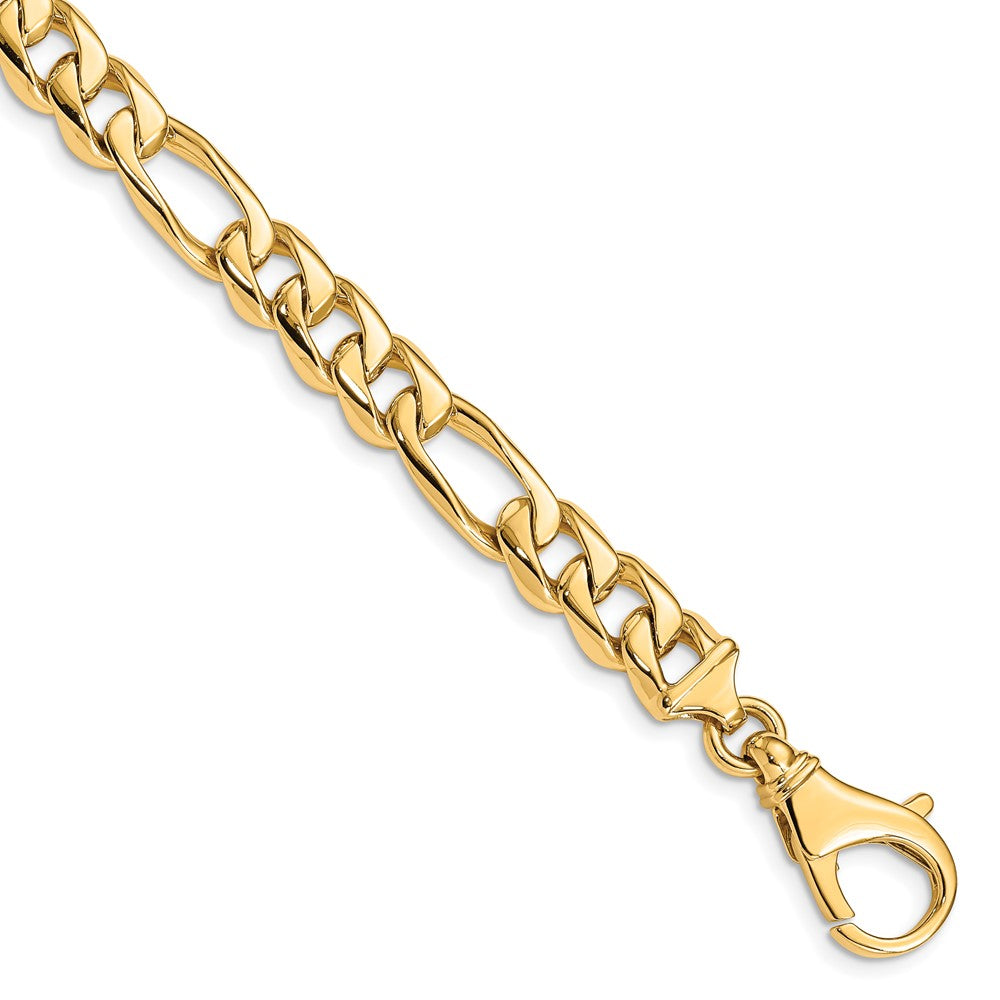 Solid 14K Yellow Gold 24 inch 8.5mm Hand Polished Fancy Link with Fancy Lobster Clasp Chain Necklace