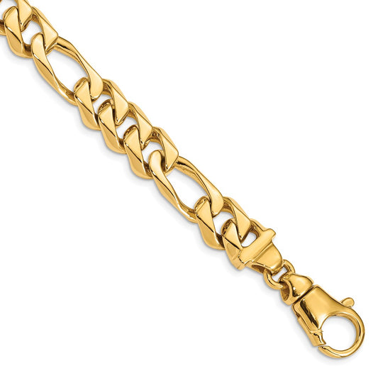 Solid 14K Yellow Gold 24 inch 10.9mm Hand Polished Fancy Link with Fancy Lobster Clasp Chain Necklace