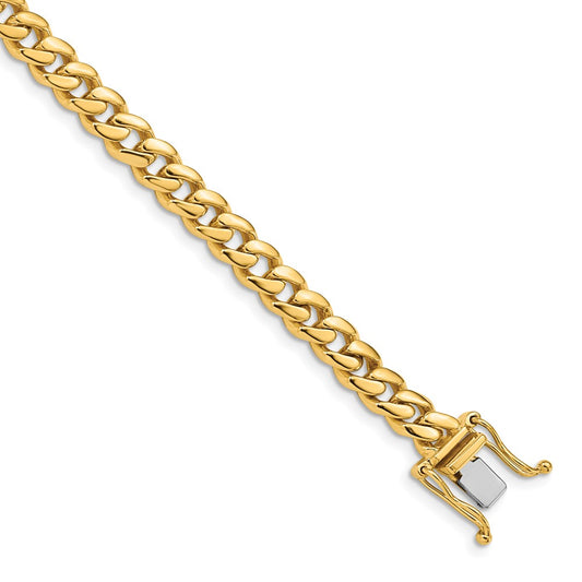 Solid 14K Yellow Gold 20 inch 5.7mm Hand Polished Miami Cuban Link with Box Catch Clasp Chain Necklace