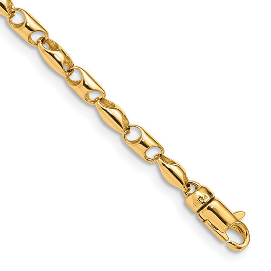 Solid 14K Yellow Gold 22 inch 3.1mm Fancy Link with Lobter Clasp Chain Necklace