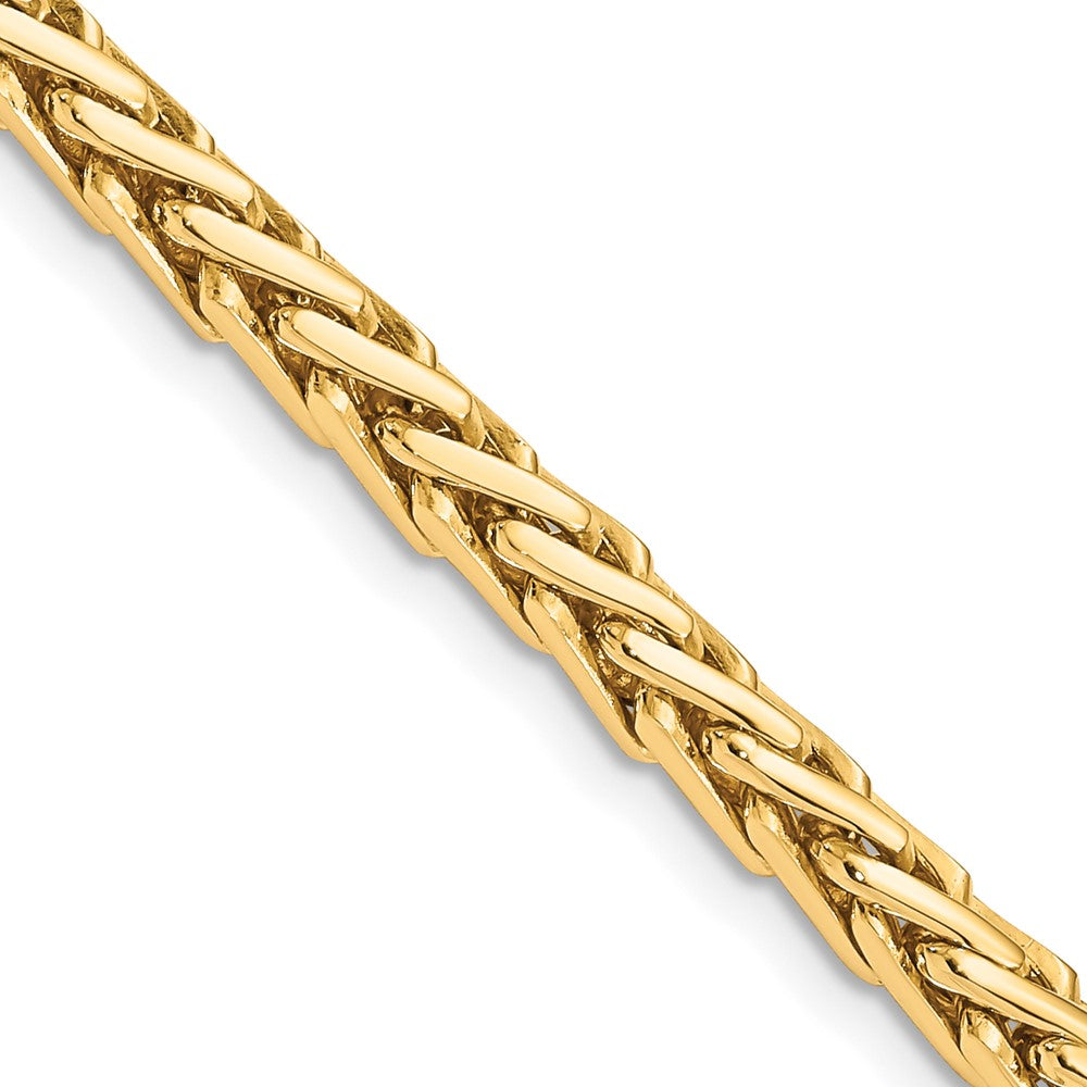 Solid 14K Yellow Gold 22 inch 4.4mm Hand Polished Flat-Edged Woven Link with Lobster Clasp Chain Necklace