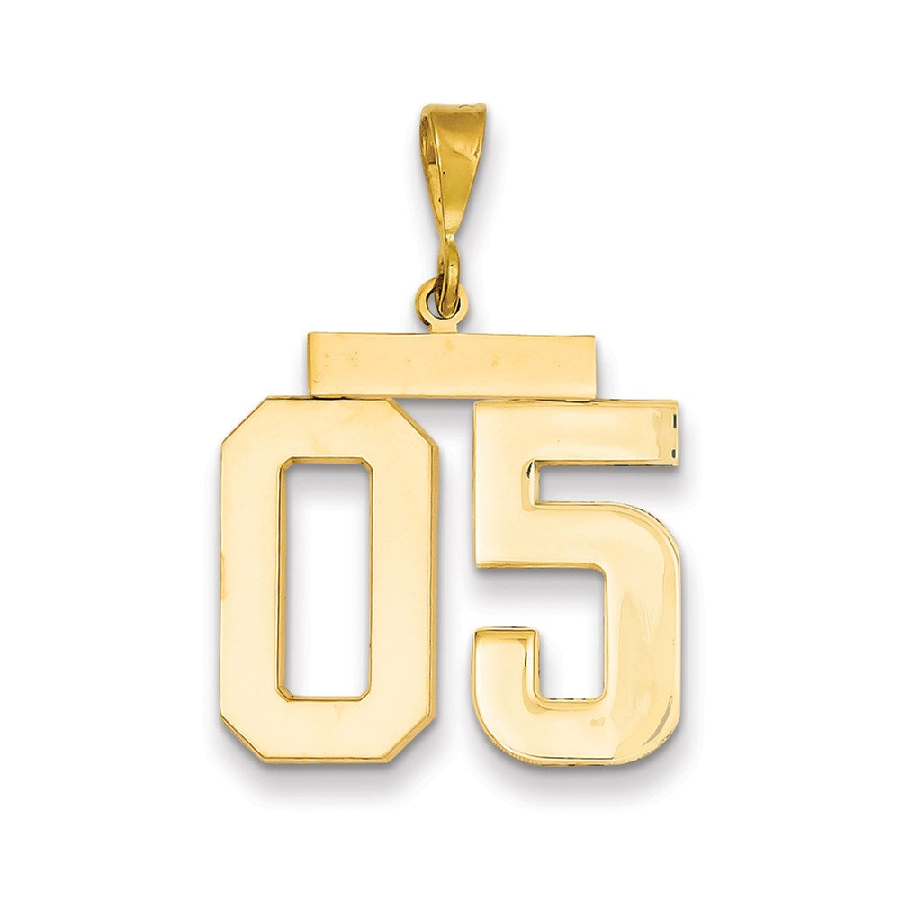 14k Yellow Gold Large Polished Number 05 on Top Charm