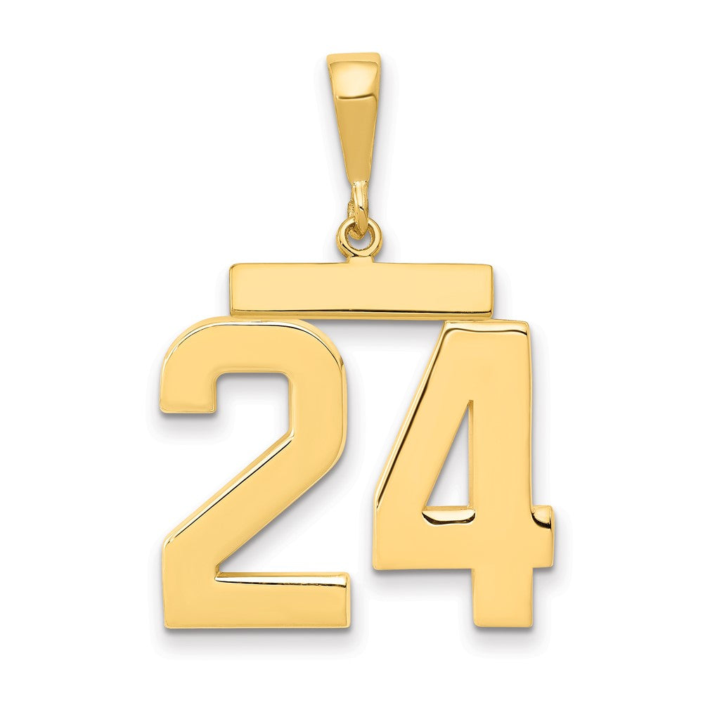 14k Yellow Gold Large Polished Number 24 Charm