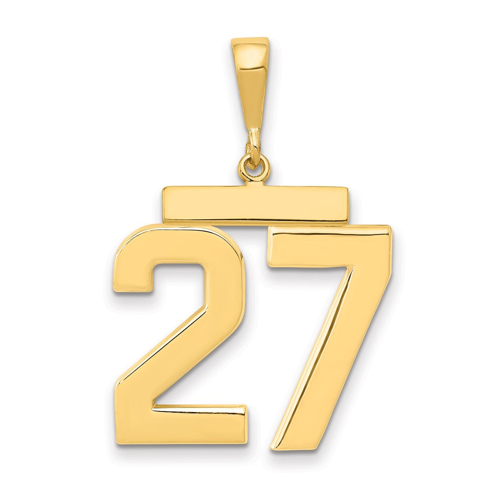 14k Yellow Gold Large Polished Number 27 Charm