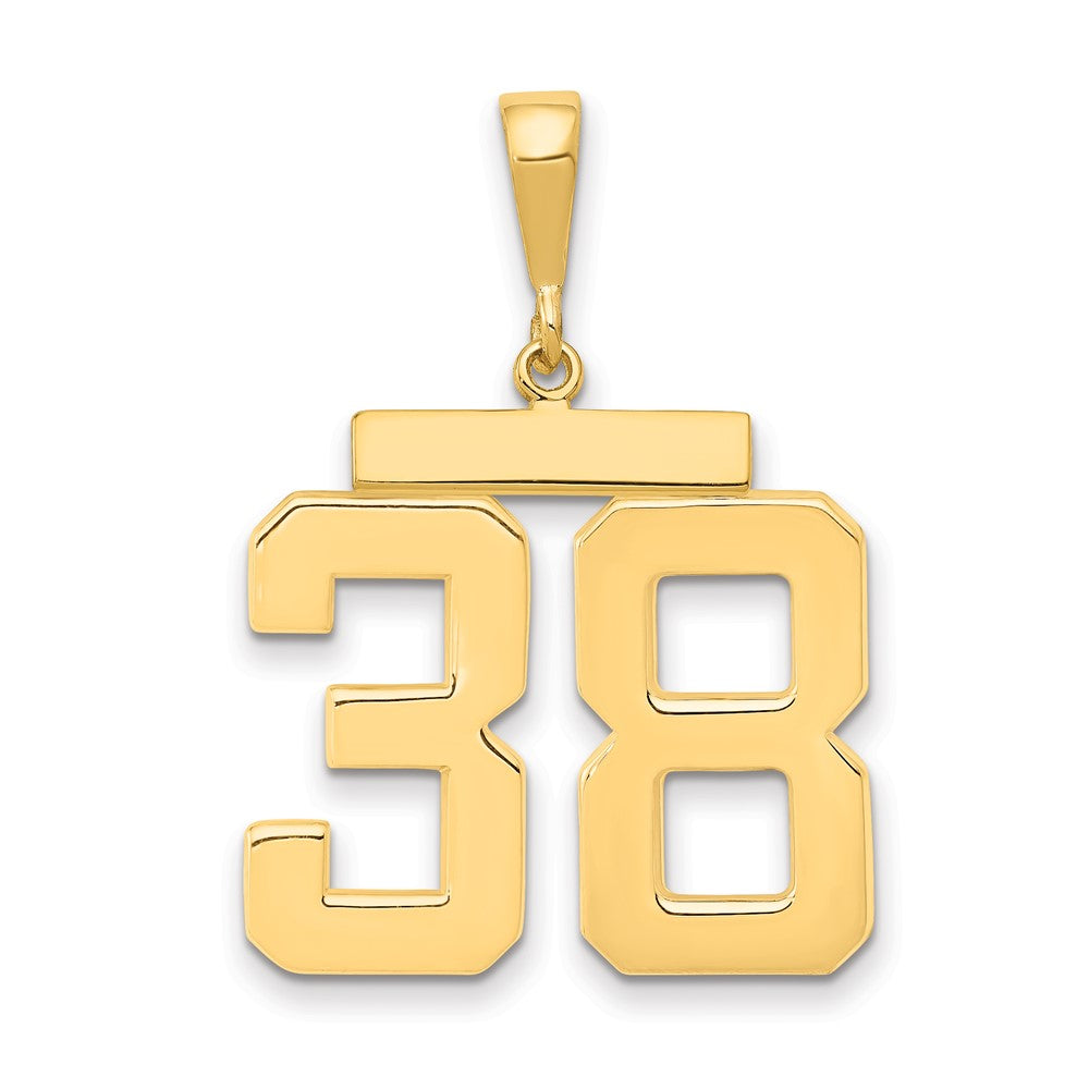 14k Yellow Gold Large Polished Number 38 Charm